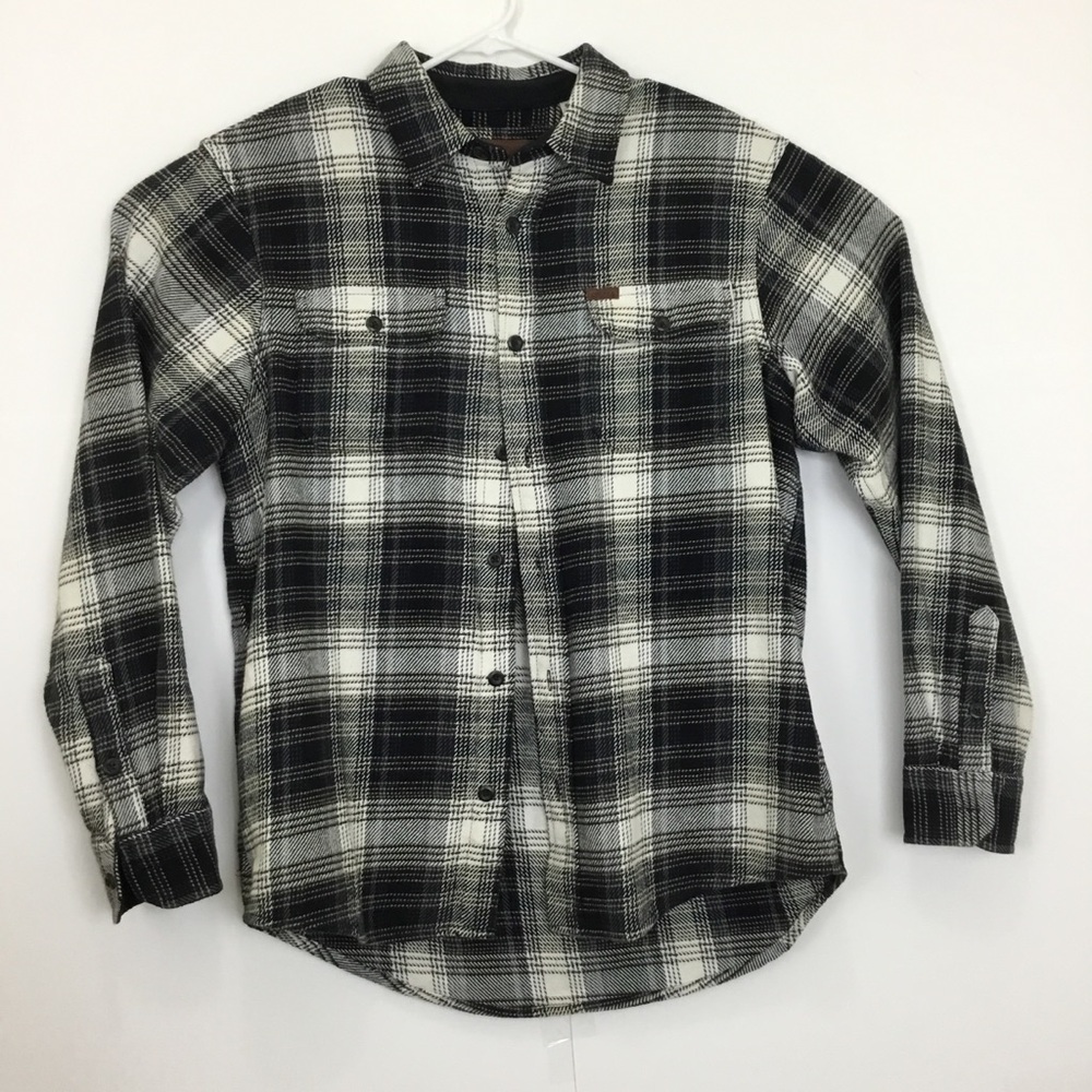 Orvis Men’s Size M Heavy Flannel Shirt Jacket With Pockets Plaid Thick Outdoor